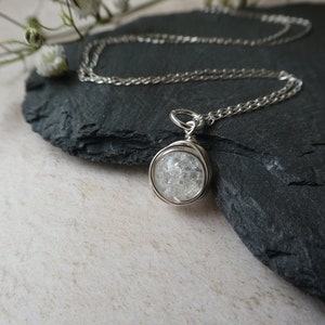 April birthstone necklace, sterling silver birthstone necklace, quartz crystal necklace, bridal jewelry, bridesmaid gift, unusual gemstone