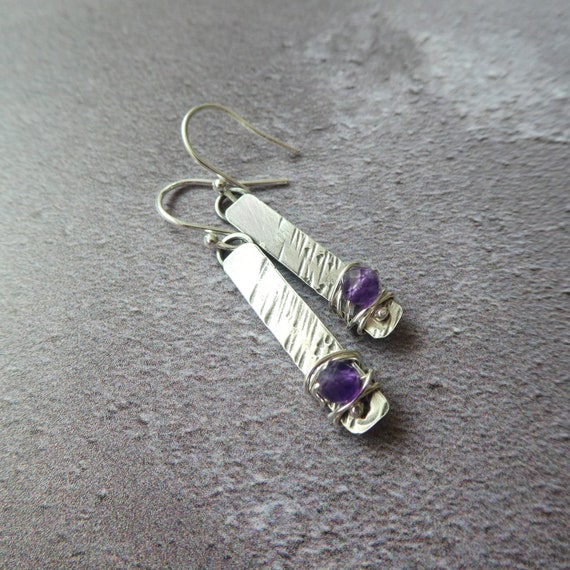 Amethyst earrings silver discount