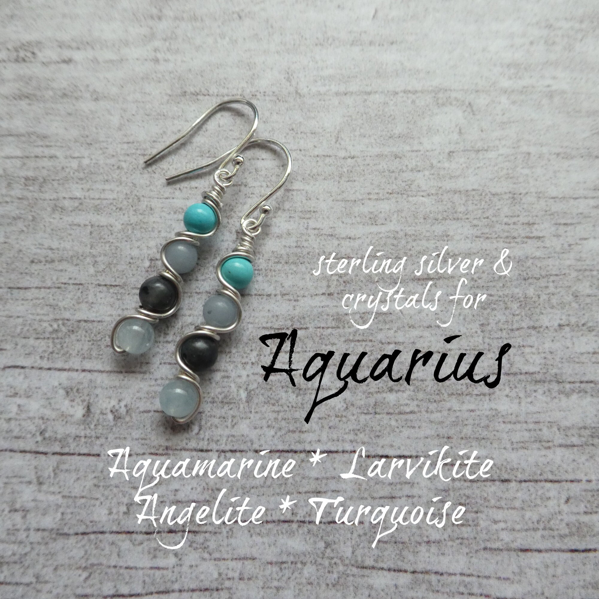Sterling Silver Aquarius Earrings: Jewellery Gift for an Aquarius
