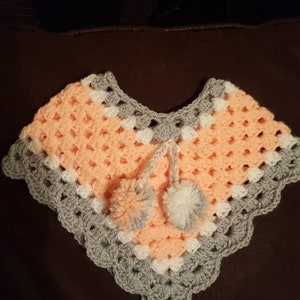 Poncho Bebe Bebe Prenda 0 3 Meses En Lana Hecha A Mano Vintage Etsy