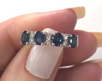 A Stunning Antique Sapphire and Diamond Ring SKU4385 - Etsy