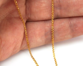 Solid 14k Gold Spiga Wheat Chain Necklace / Gold Pendant Chain ~ 1.5 grams / White or Yellow Gold Necklace / 16, 18, 20 or 22 Inches Chain