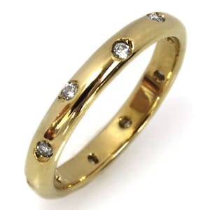 0.15 ctw Natural Diamond Full Eternity Ring / Flush Mount Staggered Wedding Band / Solid 14k 18k Gold / Gift for Her / Stackable Ring 3 MM