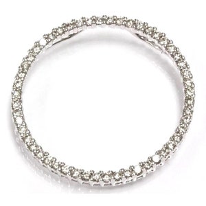 1 ctw Natural Diamond Open Circle Eternity Pendant / Round Pendant 30 MM / Solid 14k 18k Gold / Birthday Anniversary Gift / April Birthstone