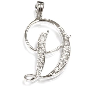 Colgante de oro macizo de 14 k con la letra D, colgante con inicial, colgante con diamante natural de 0,1 ct, joyería personalizada, dije de 24 mm, regalo de cumpleaños