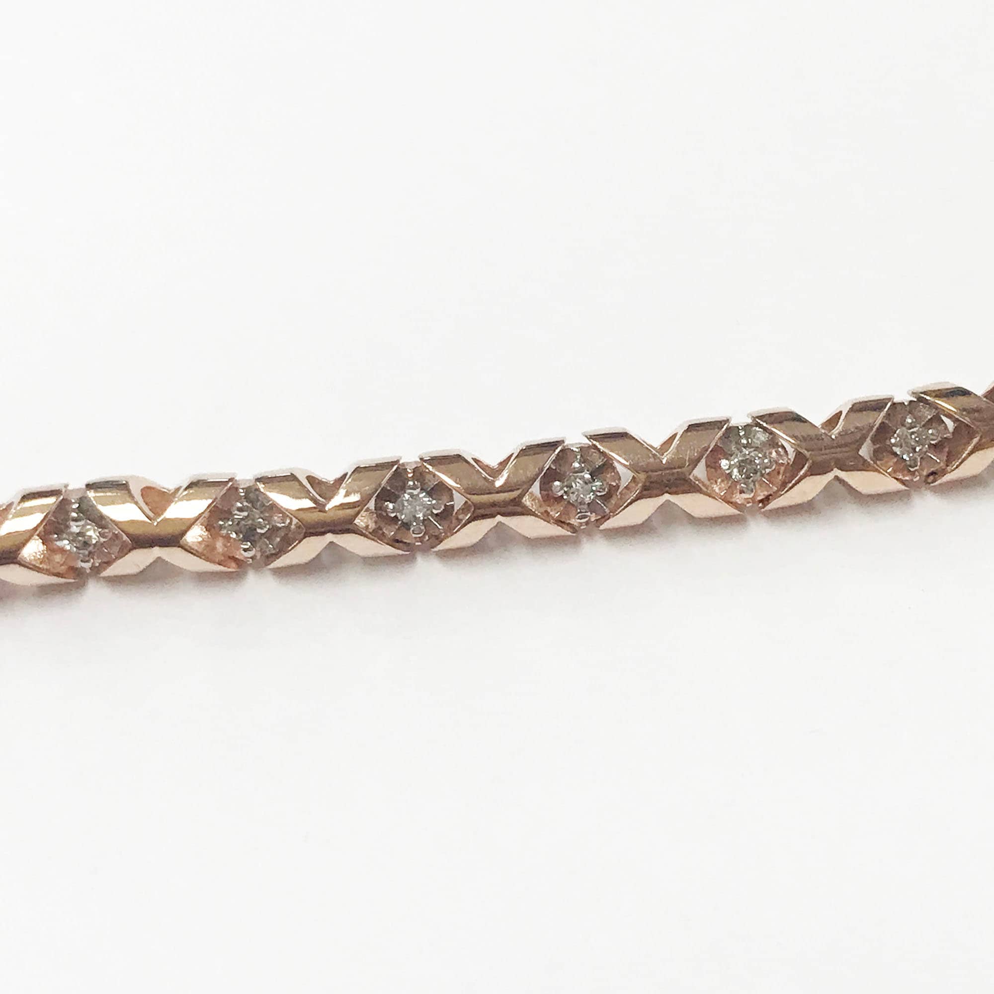 0.35 Ctw Natural Diamond (G-H, SI) XOXO Bracelet / Solid 14k