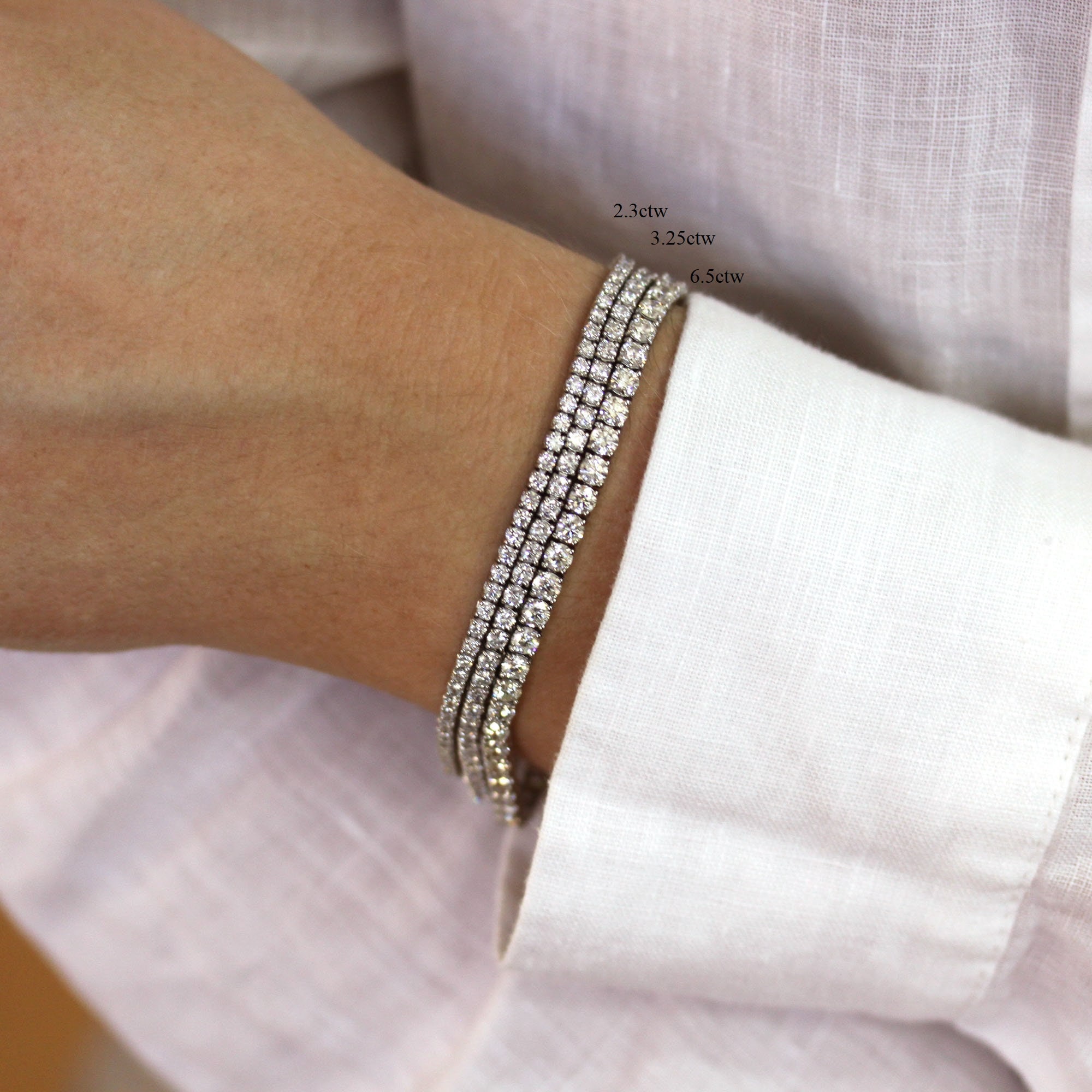 6.5 Ctw Natural Diamond Tennis Bracelet Solid 14k 18k Gold