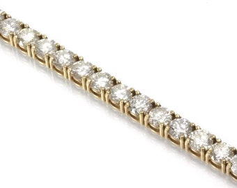 13.25 ctw Natural Diamond Classic Tennis Bracelet 4.5MM/ 4 Prong Eternity Tennis/ Solid 14k 18k Gold/ Length 6 to 8 Inches/ April Birthstone