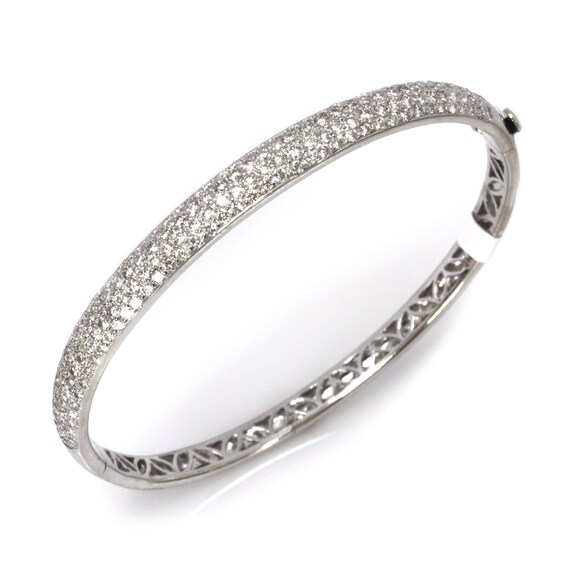 Stackable Gold Bangle 14K White Gold / 6mm / 15 cm