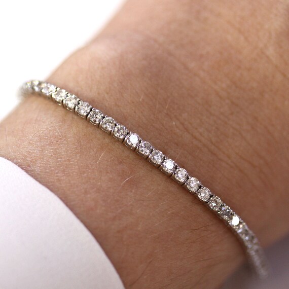 8 ctw Round Lab Grown Diamond Three-Prong Tennis Bracelet - 7 Inches -  Grownbrilliance