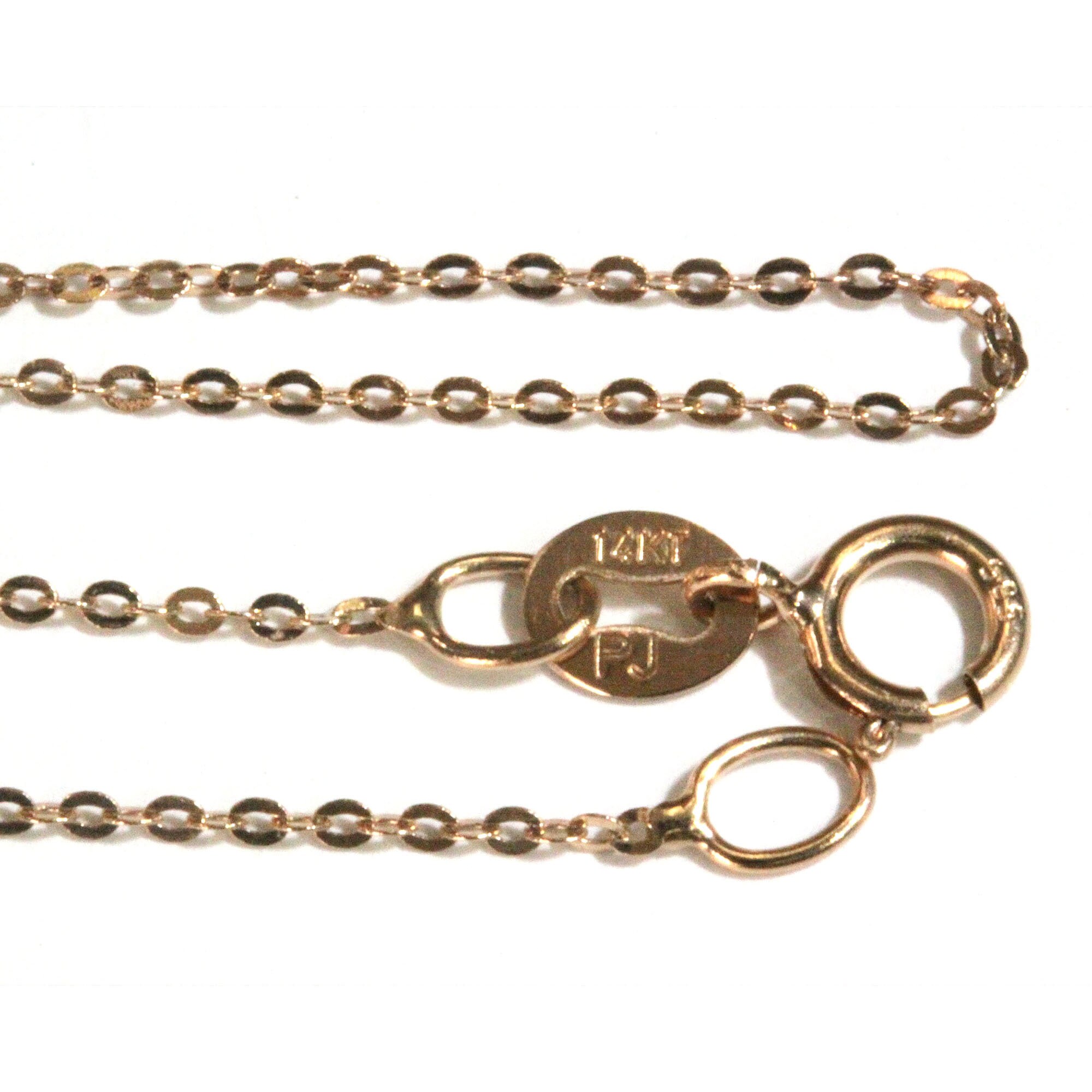 Solid 14k Yellow Gold Flat Cable Chain Necklace / Gold Pendant Etsy