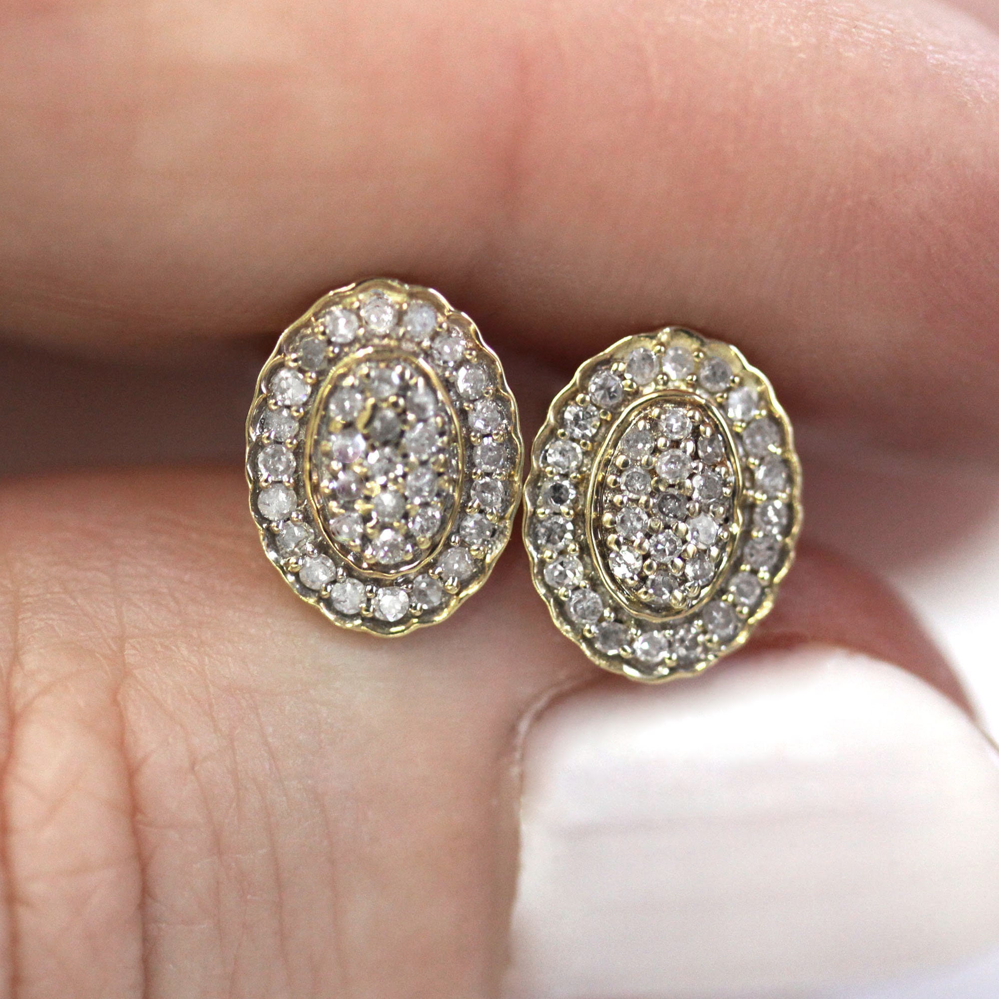 0.3 Ctw Natural Diamond (G-H, SI1-SI2) Oval Stud Earrings