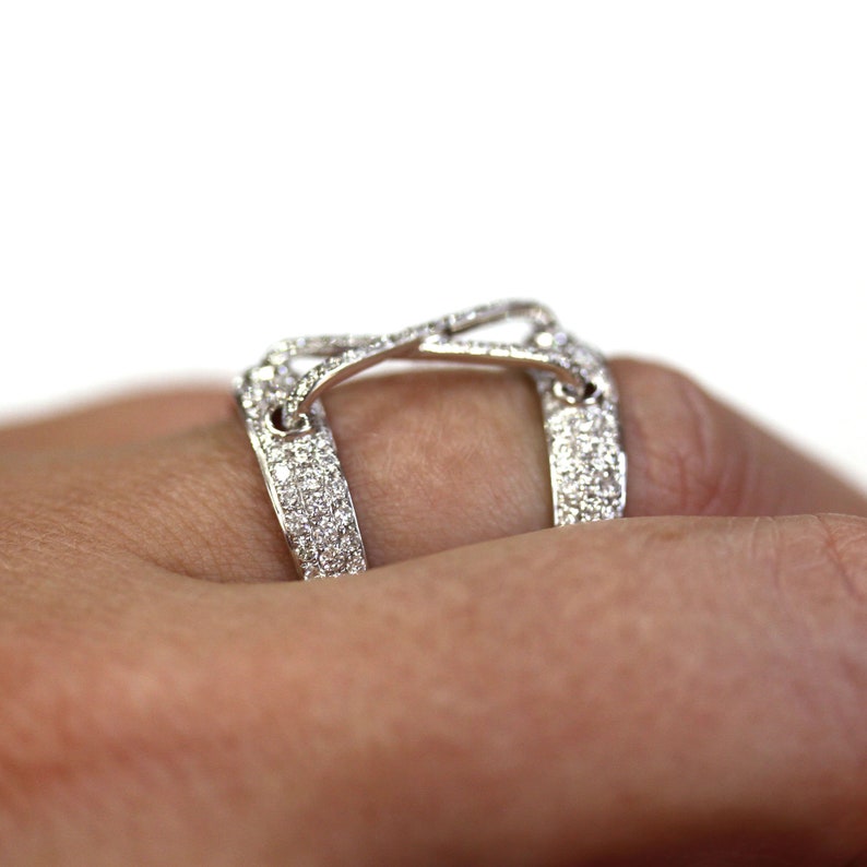 1.5 Ctw Natural Diamond Open Finger Wrap Ring / Solid 14k 18k Etsy