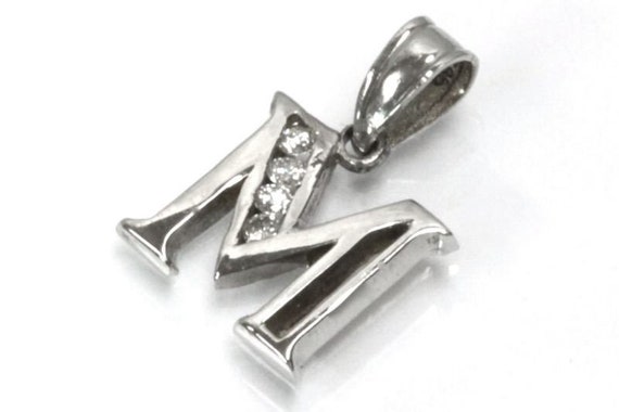 0.1 ctw Natural Real Diamond Solid 14k Yellow Gold Initial Letter M Pendant 14mm 0.1 ctw Natural Real Diamond Solid 14k Yellow Gold Initial Letter M Pendant 14mm