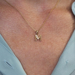 Diamond Initial A Pendant In 14K Yellow Gold
