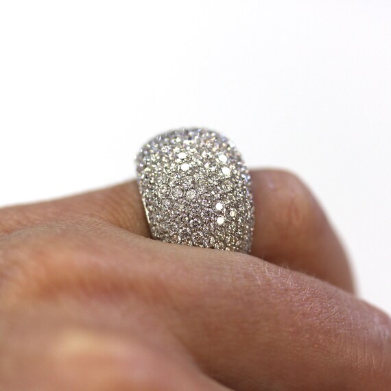 3.5 Ctw Natural Diamond (F-G, VS2-SI1) Pave Dome Ring / Wide 3.5 Ctw Natural Diamond (F-G, VS2-SI1) Pave Dome Ring / Wide