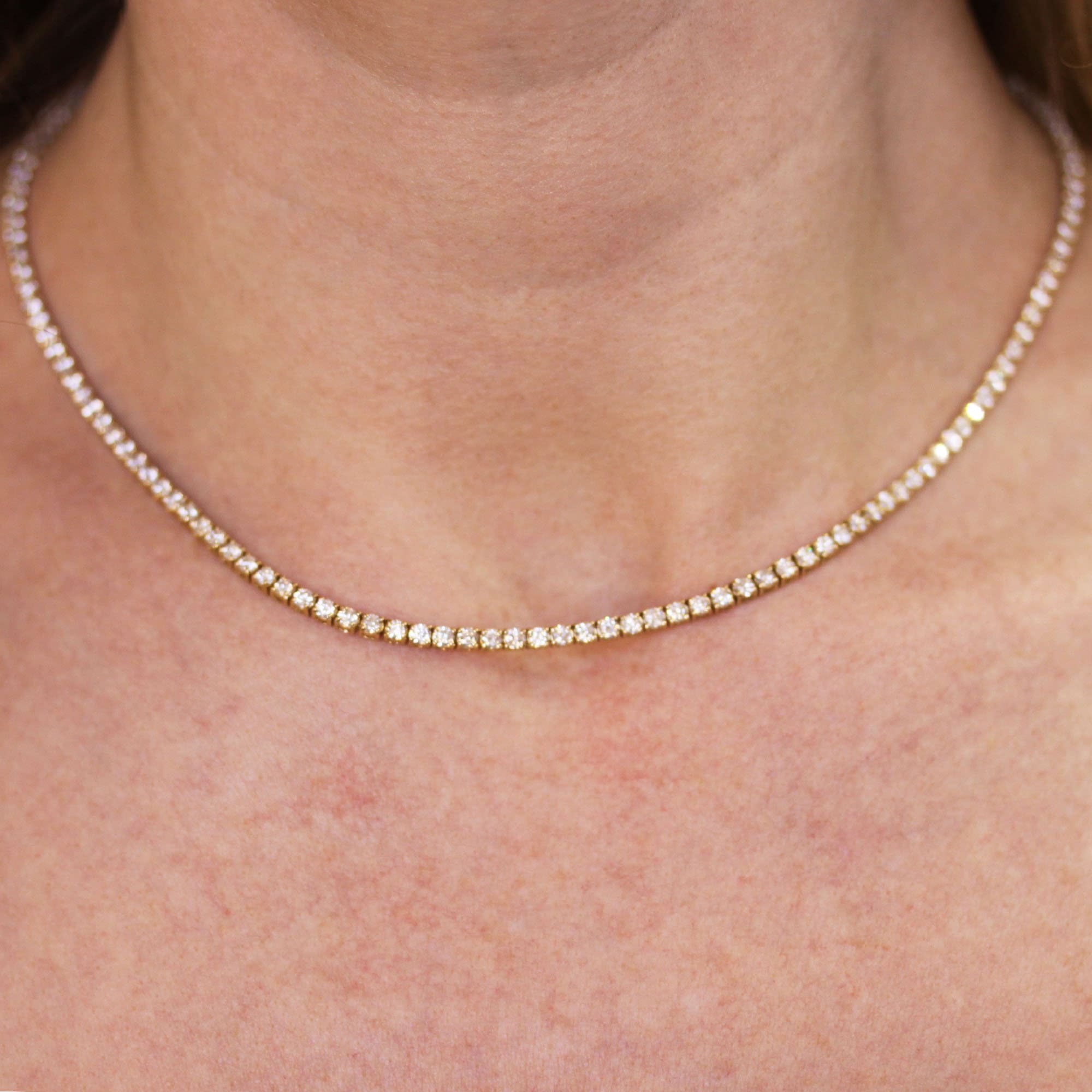 8.5 Ctw Natural Diamond (G-H, SI1-SI2) Riviera Tennis Necklace