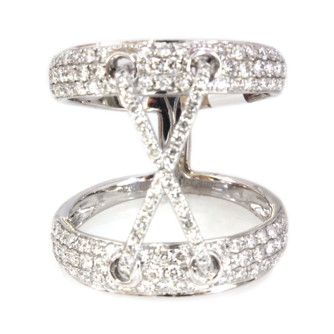 1.5 Ctw Natural Diamond Open Finger Wrap Ring / Solid 14k 18k Gold