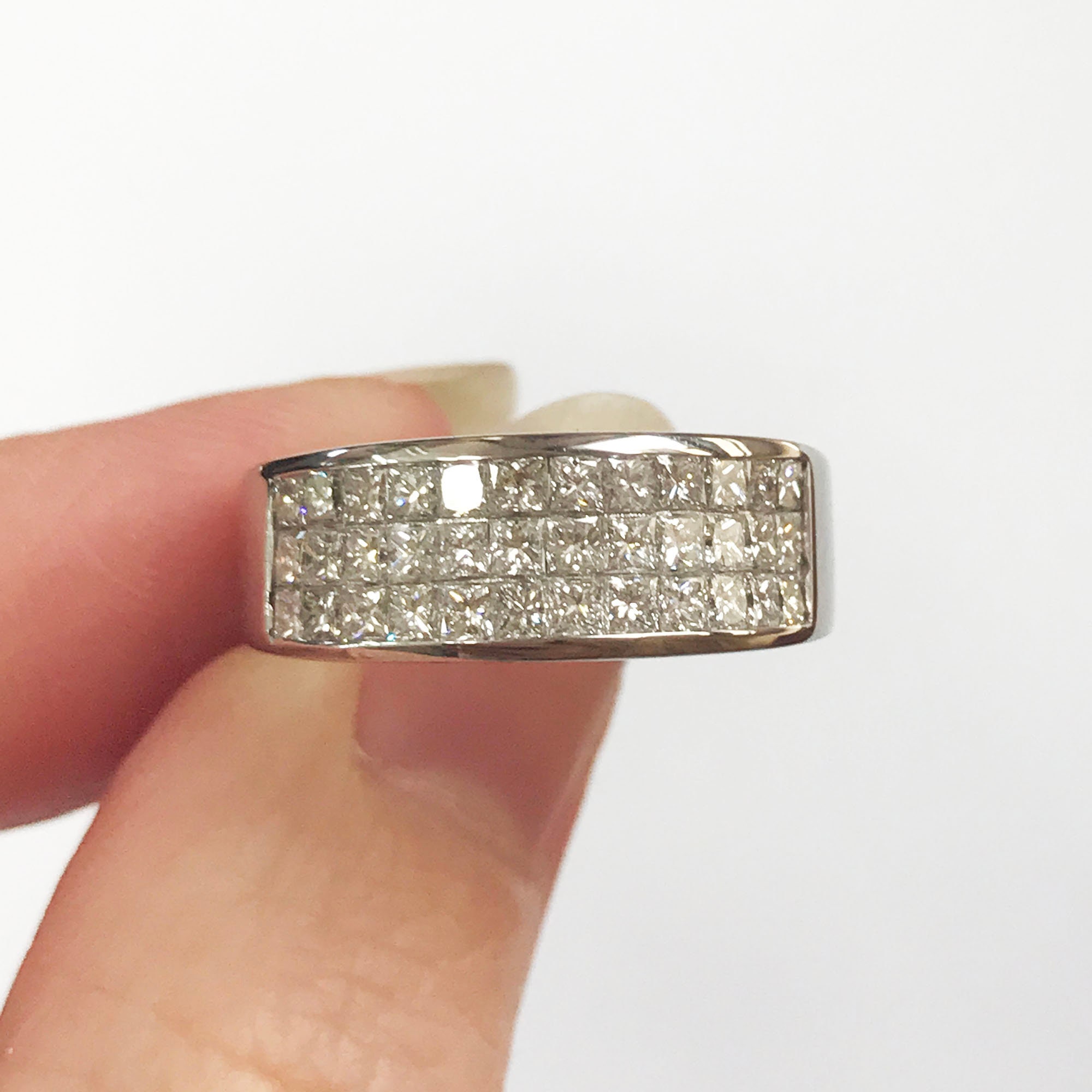 1.25 Ctw Natural Princess Cut Diamond Wedding Ring / Solid 14k | Etsy