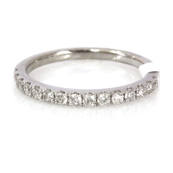 14K White Gold Diamond Braided Wedding Band Ring 0.25 CTW Natural Round Cut