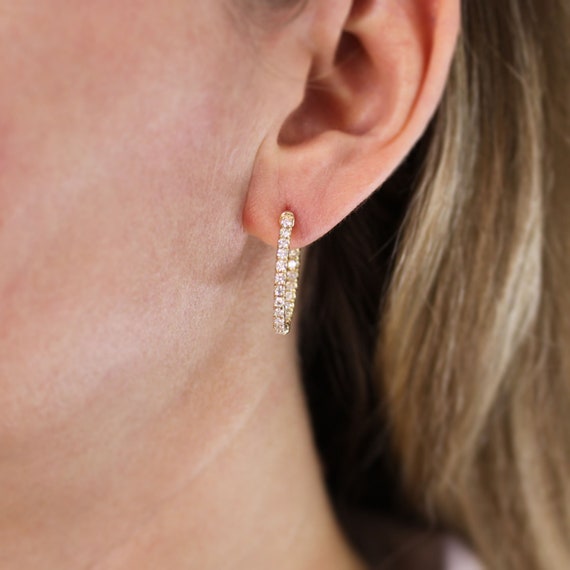 1.5 carat sale diamond hoop earrings