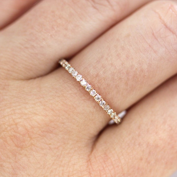 Buy Diamond Eternity Band, Cz Eternity Ring, Thin Silver Stacking Ring,  Bridal Wedding Band, Everyday Classic Ring, Promise Ring, Gift for Her  Online in India - Etsy
