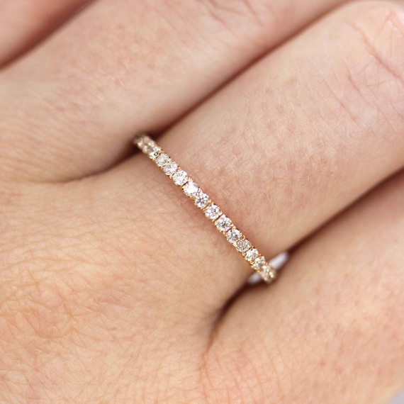 Buy Diamond Eternity Band, Cz Eternity Ring, Thin Silver Stacking Ring,  Bridal Wedding Band, Everyday Classic Ring, Promise Ring, Gift for Her  Online in India - Etsy