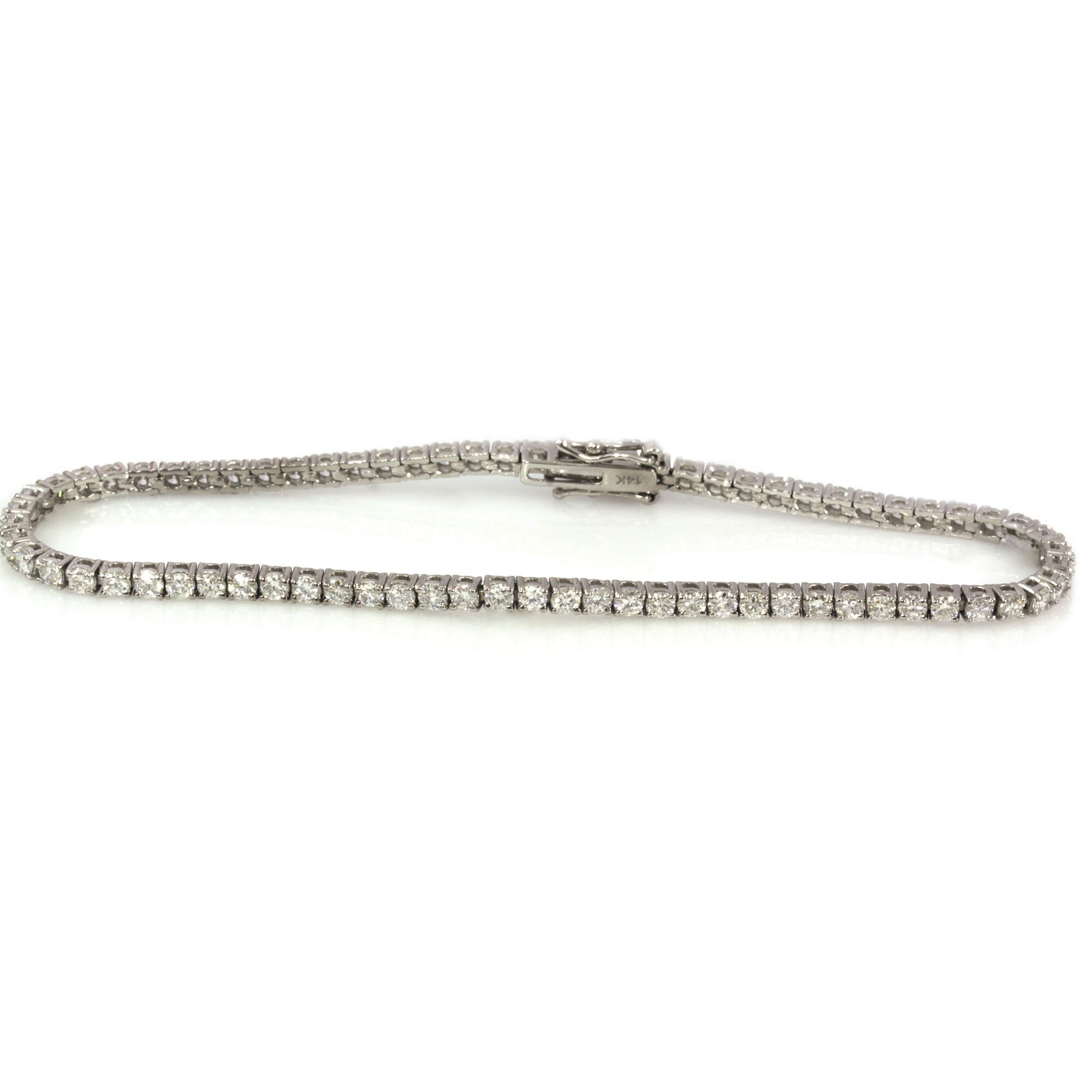 3 Ctw Natural Diamond (G-H, SI) Tennis Bracelet / Solid 14k