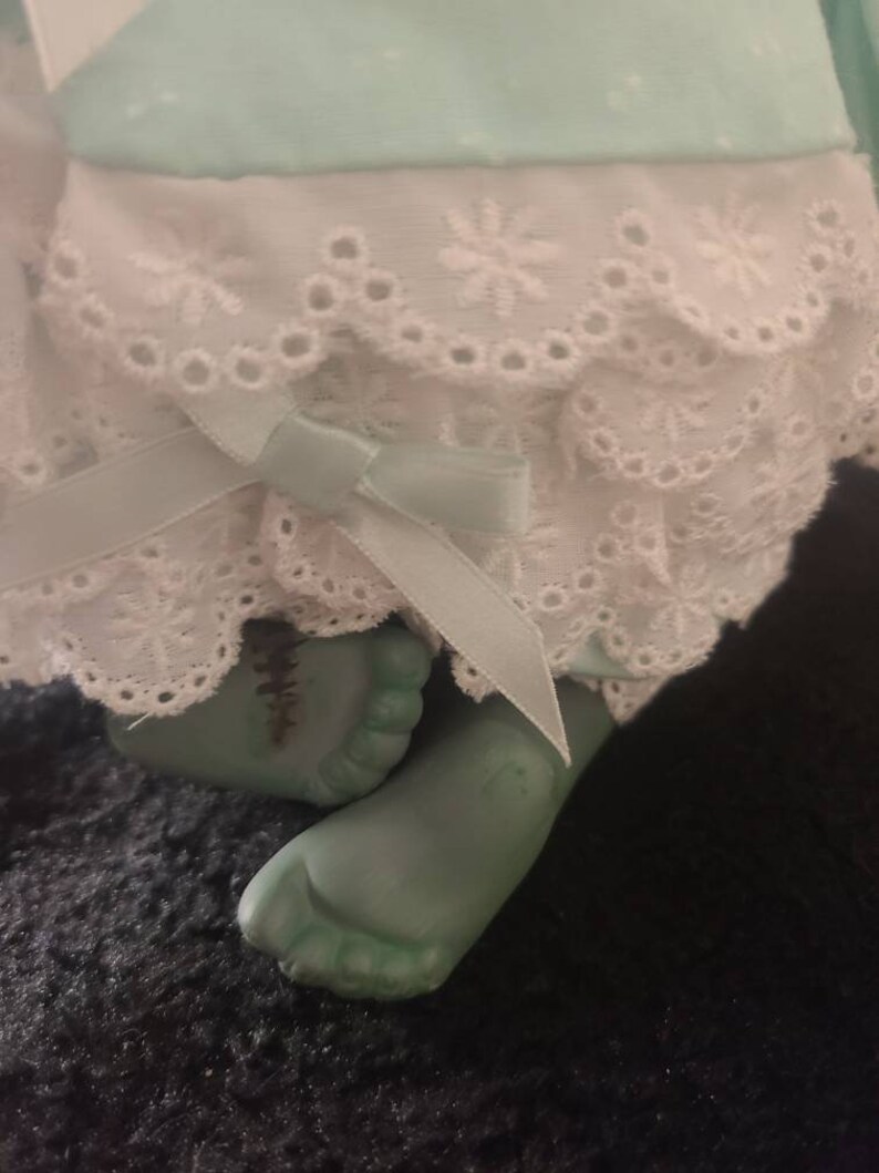 Zombie Baby Creepy Doll Decor Repainted Porcelain Doll 10 Inches Creepy