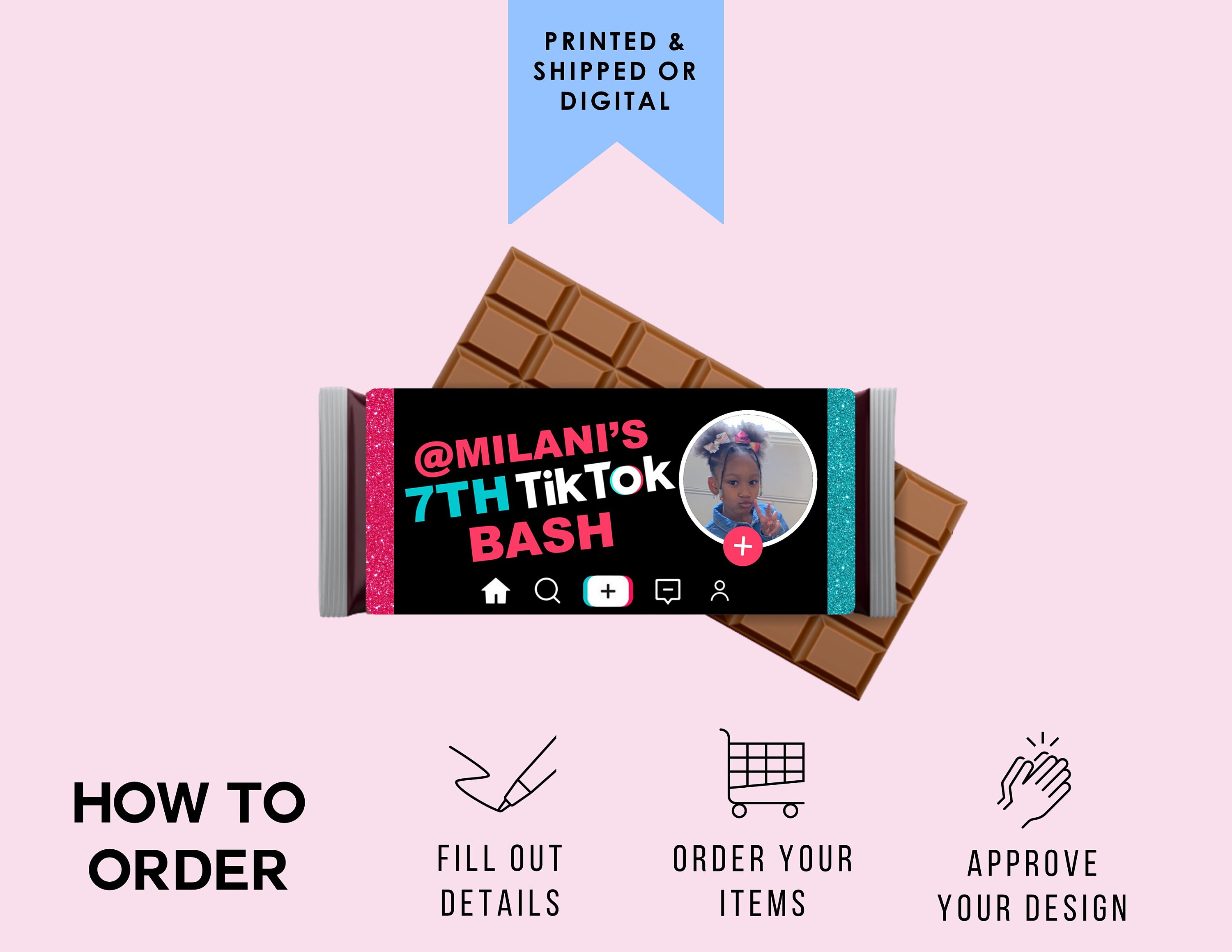 TikTok Inspired Custom Candy Bar Hershey's TikTok Etsy