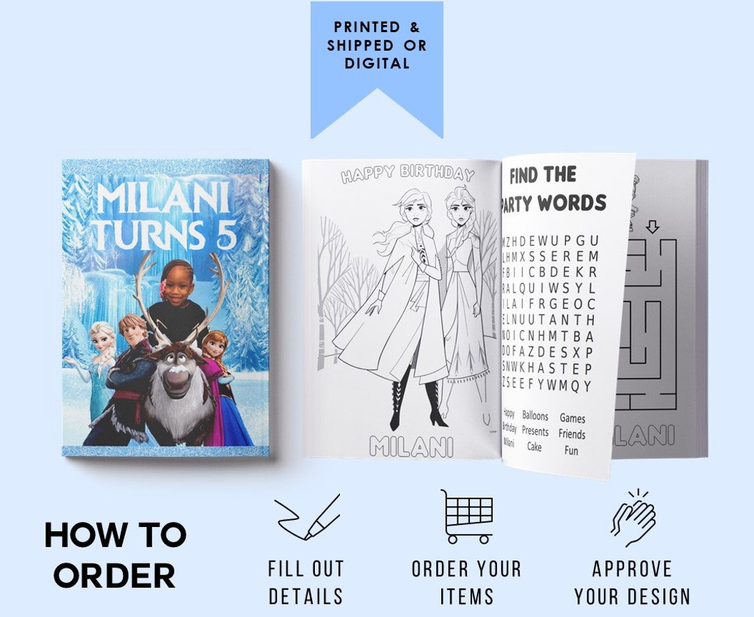 Frozen Inspired Custom Coloring Book Party Favor Frozen Etsy
