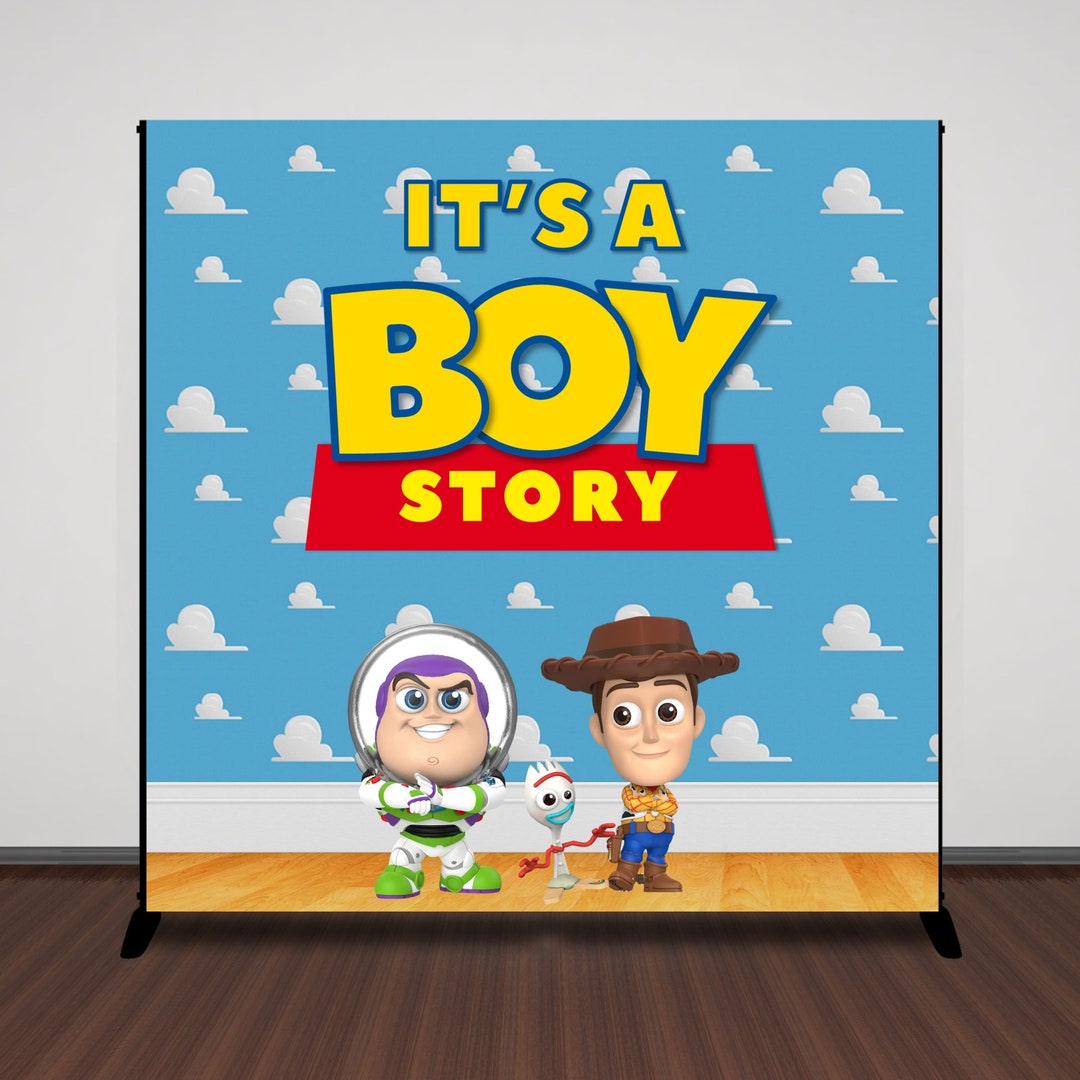 It's a Boy Story Backdrop Toy Story Baby Shower Backdrop Etsy