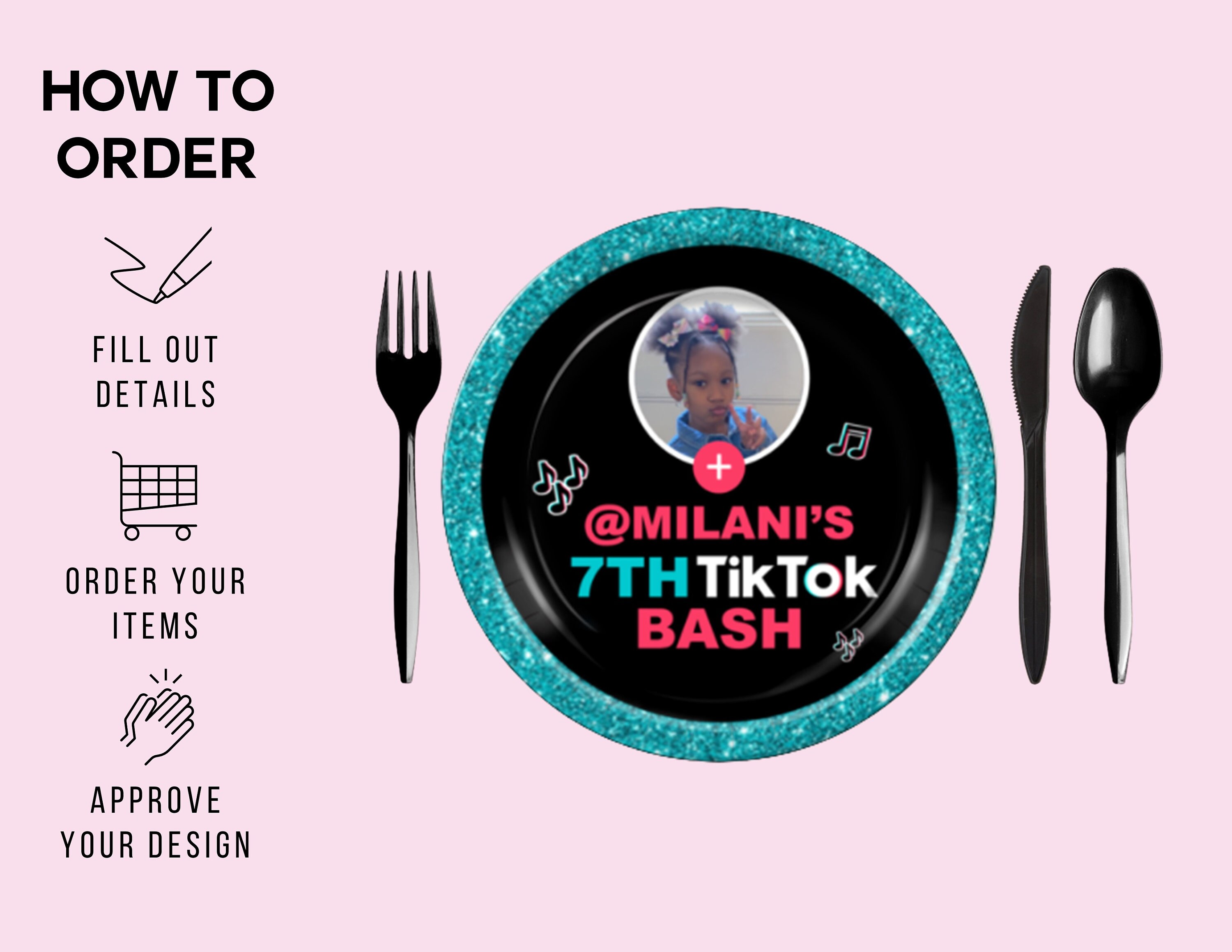 TikTok Inspired Custom Plates TikTok Custom Party Tableware Etsy