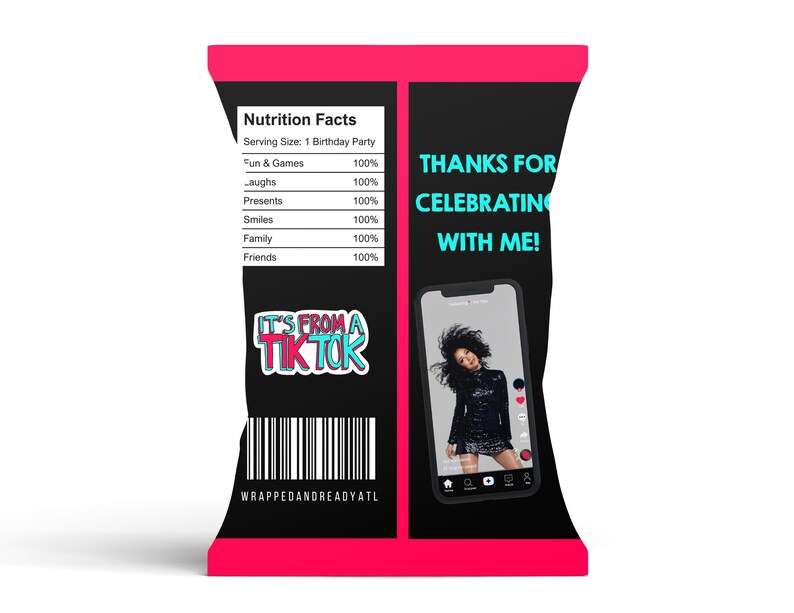 TikTok Custom Chip Bag Favor Bag TikTok Birthday TikTok Etsy
