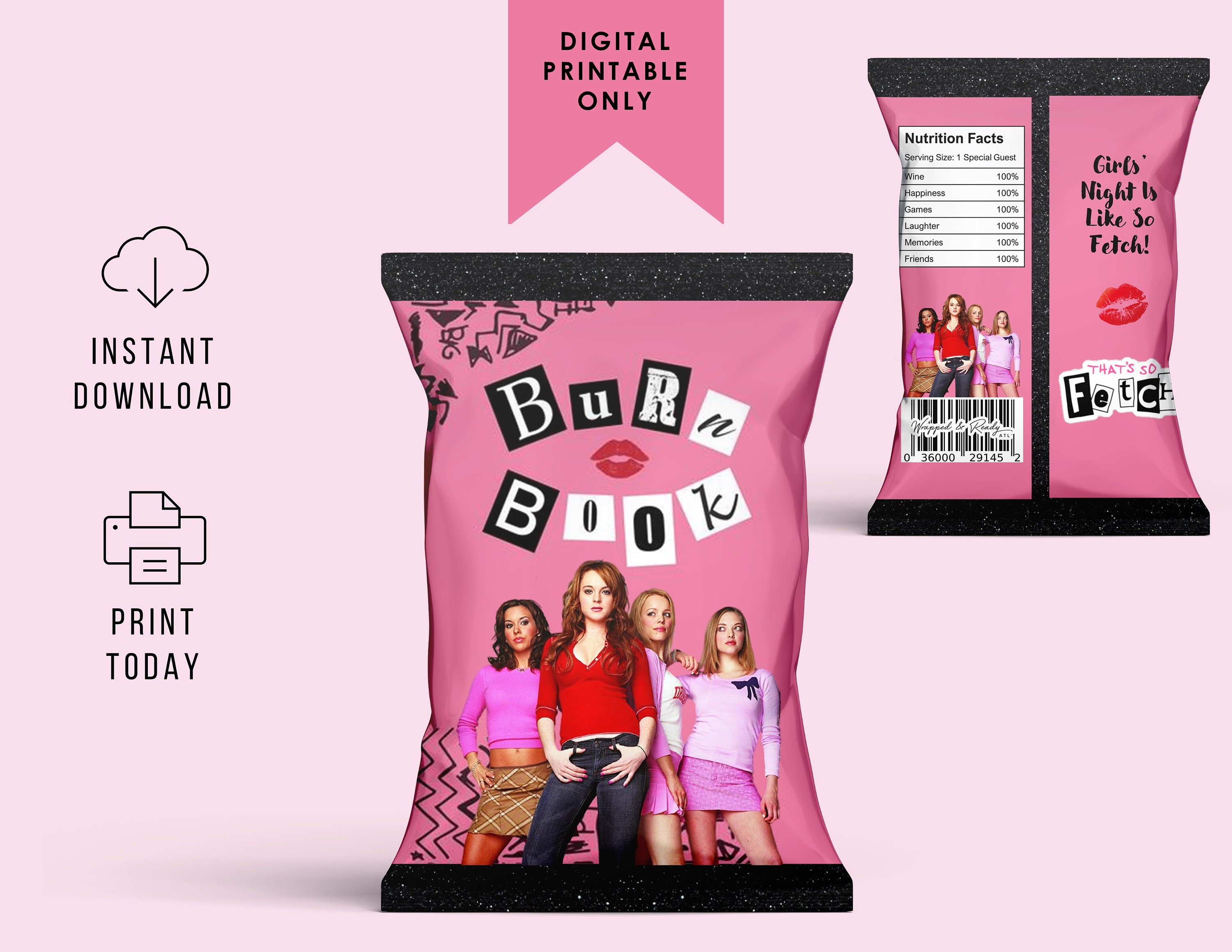 Mean Girls Inspired Girls Night in Chip Bag Mean Gils Theme Etsy UK