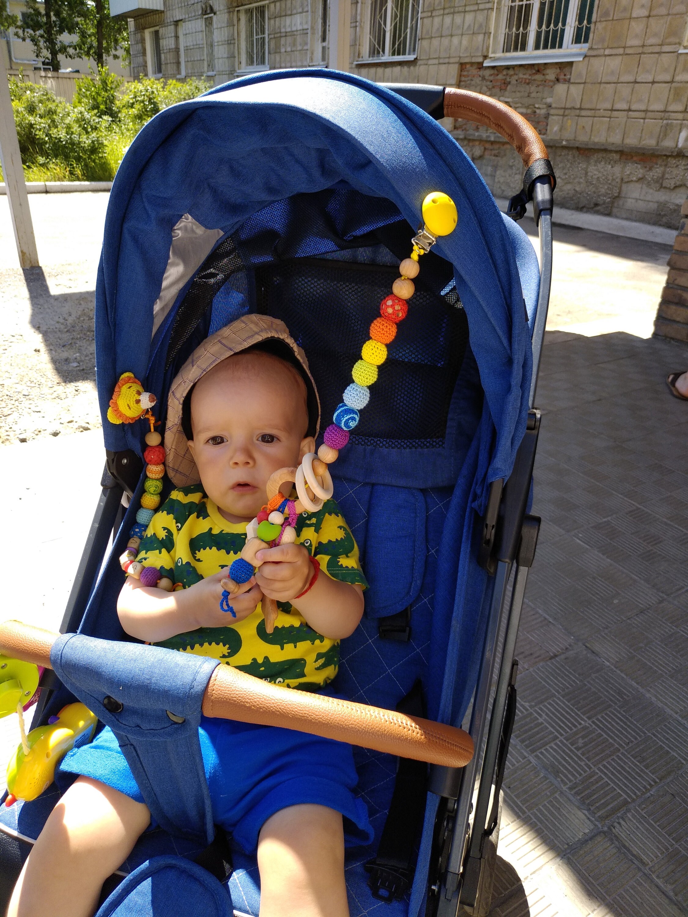 Wooden stroller toy hanging fox car seat toy pram Garland Etsy