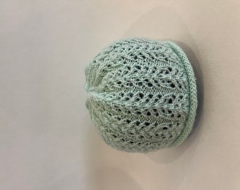 Bonnet bébé bleu turquoise