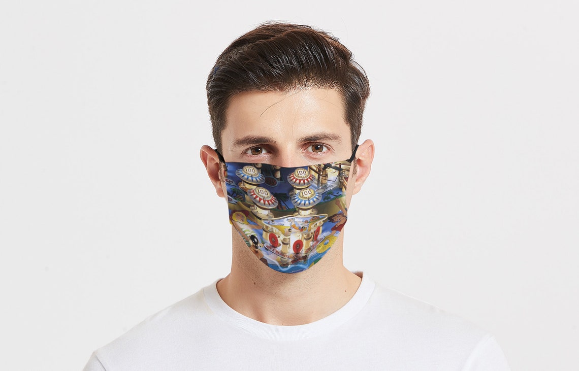 Pinball Face Mask / Gamer Face Mask / Arcade Game Face Mask / Etsy