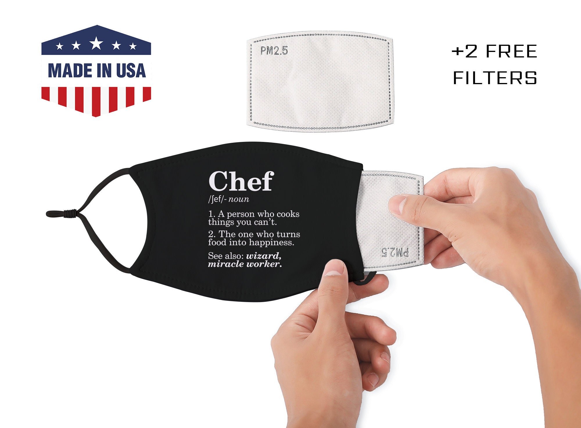 Cooking Face Mask / Turn Food Into Happiness / Chef Gift Mask Etsy UK