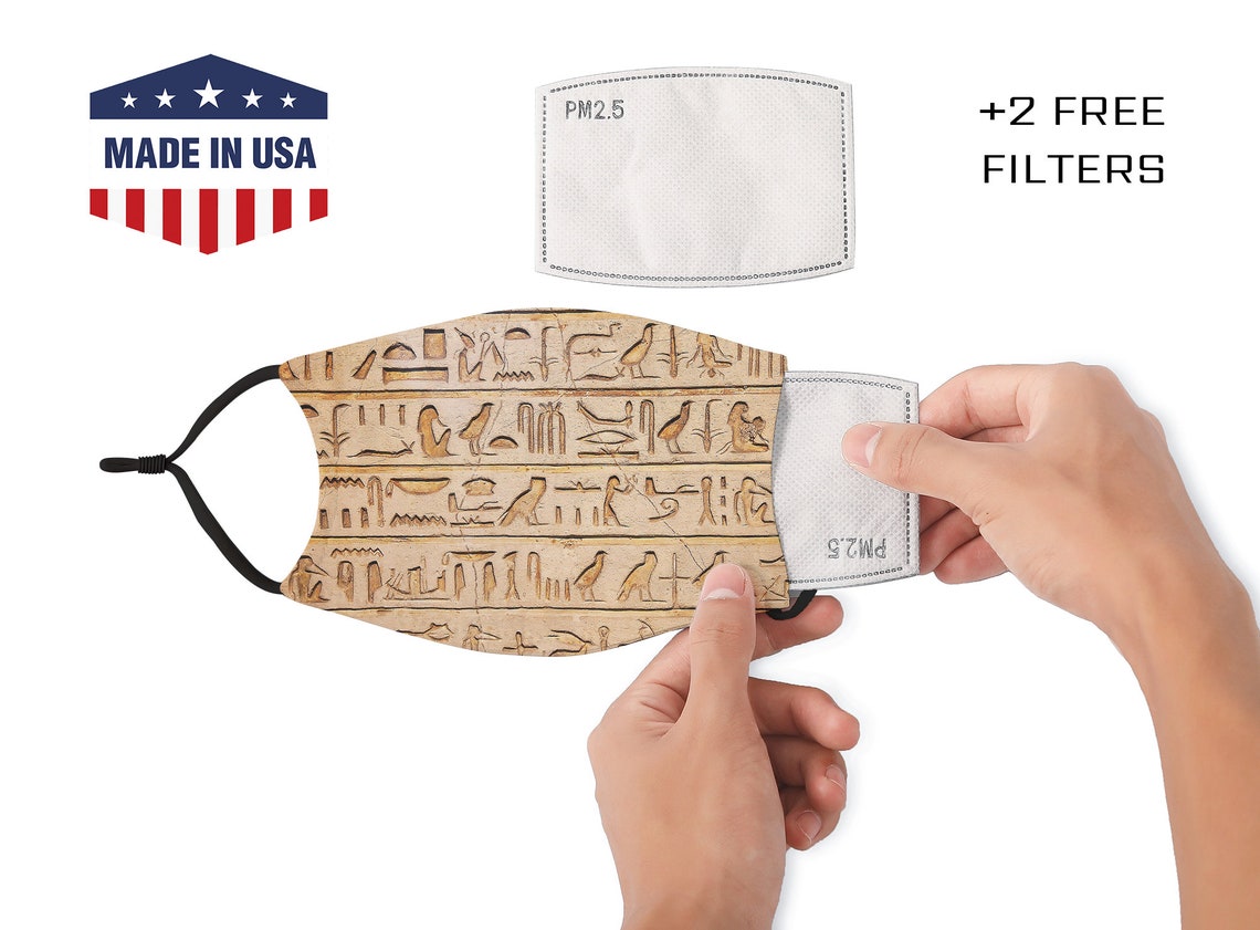 Egyptian Hieroglyphs Face Mask / Egypt Face Mask / Egyptian Etsy