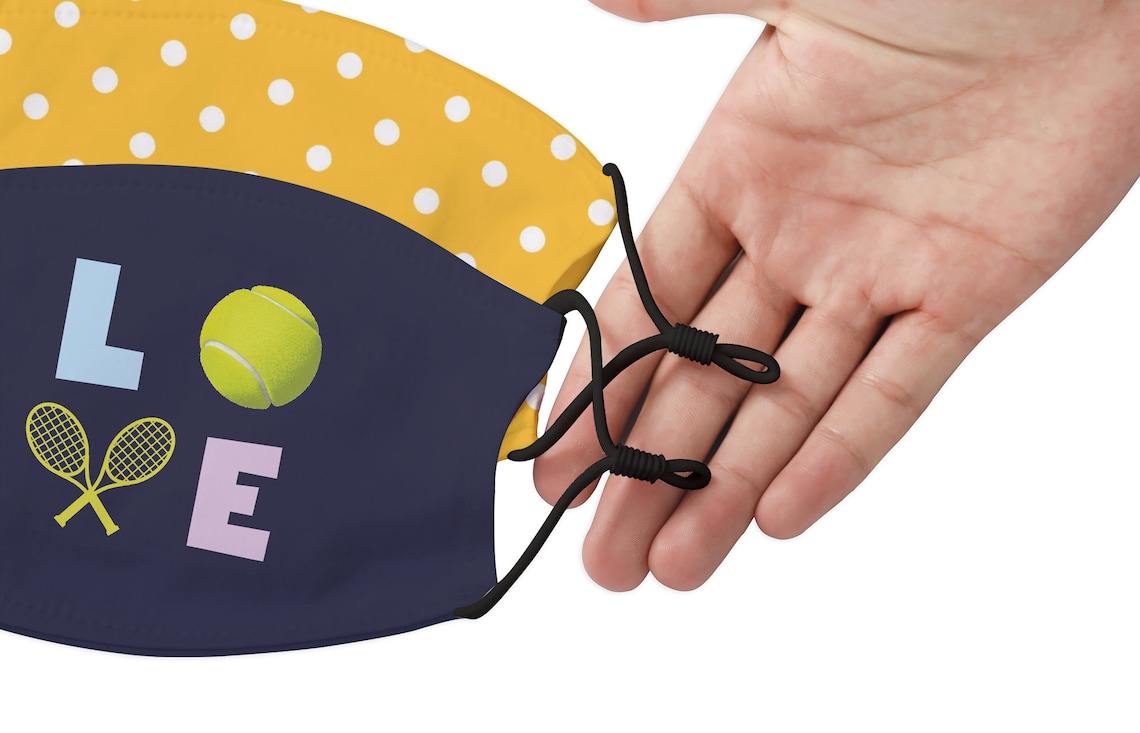 Tennis Ball Face Mask / Tennis Face Mask / Tennis Love Mask / Etsy