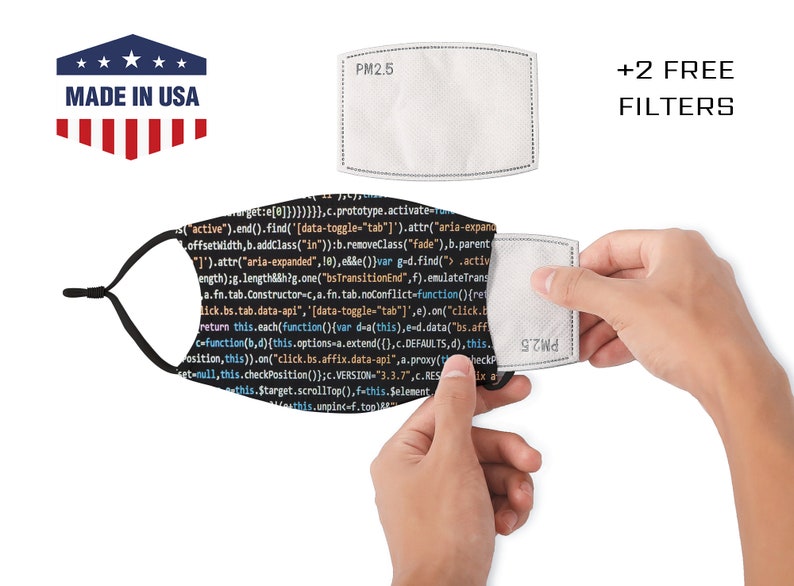 Programmer Face Mask / Code Face Mask / Computer Geek Mask / Etsy