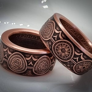 Coin Ring - Coin Ring - Cosmic Chakra - 1 ounce copper