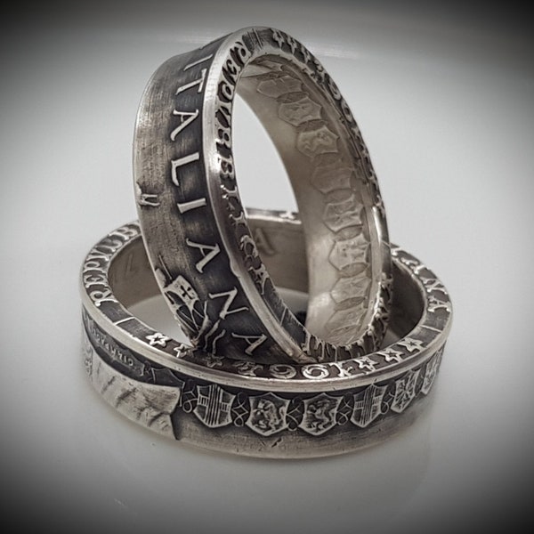 Coin Ring - coin ring - 500 lire - Italy - 835/1000 silver