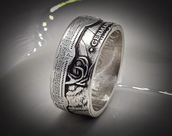 Coin Ring - Münzring - Germania Walkyre - 5 Mark - 1 Unze Silber