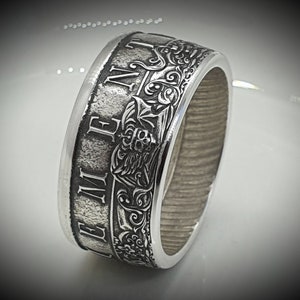 Coin Ring - Coin Ring - Memento Mori - 1 ounce silver