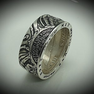 Coin Ring - Münzring - 3 Reichsmark - Der König rief - 3 RM - 900/1000 Silber