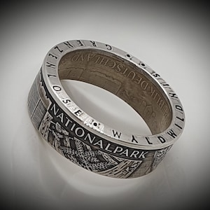 Coin Ring - Coin Ring - 10 Euro - Bavarian Forest National Park - 925 Silver