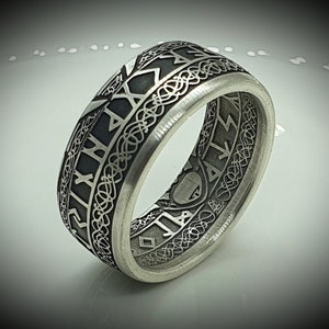 Coin Ring - Coin Ring - Vegvisir Nordic Compass - 925 Silver