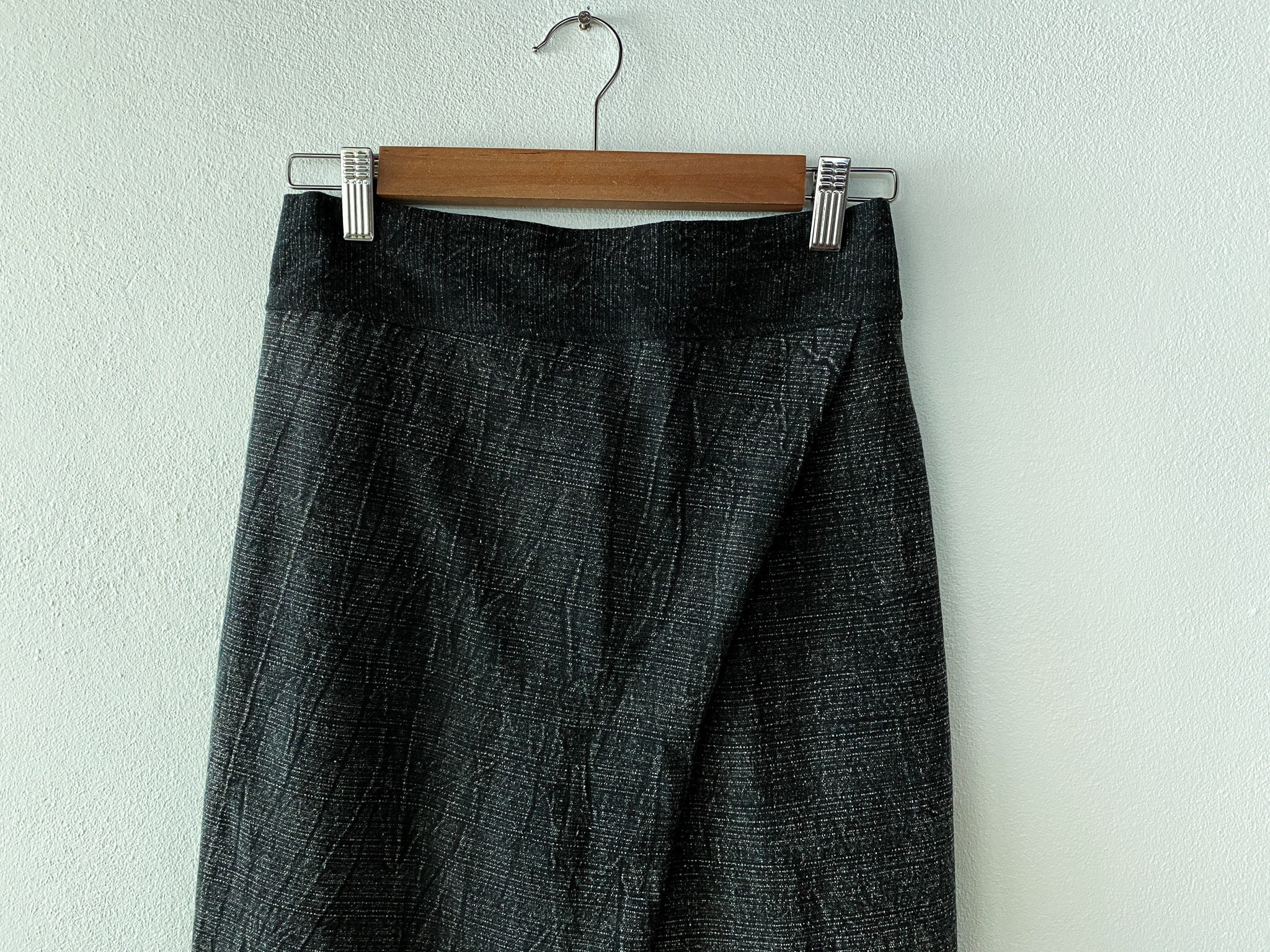 Black Stone Washed Elastic Waist Cotton Capri Pants Black | Etsy